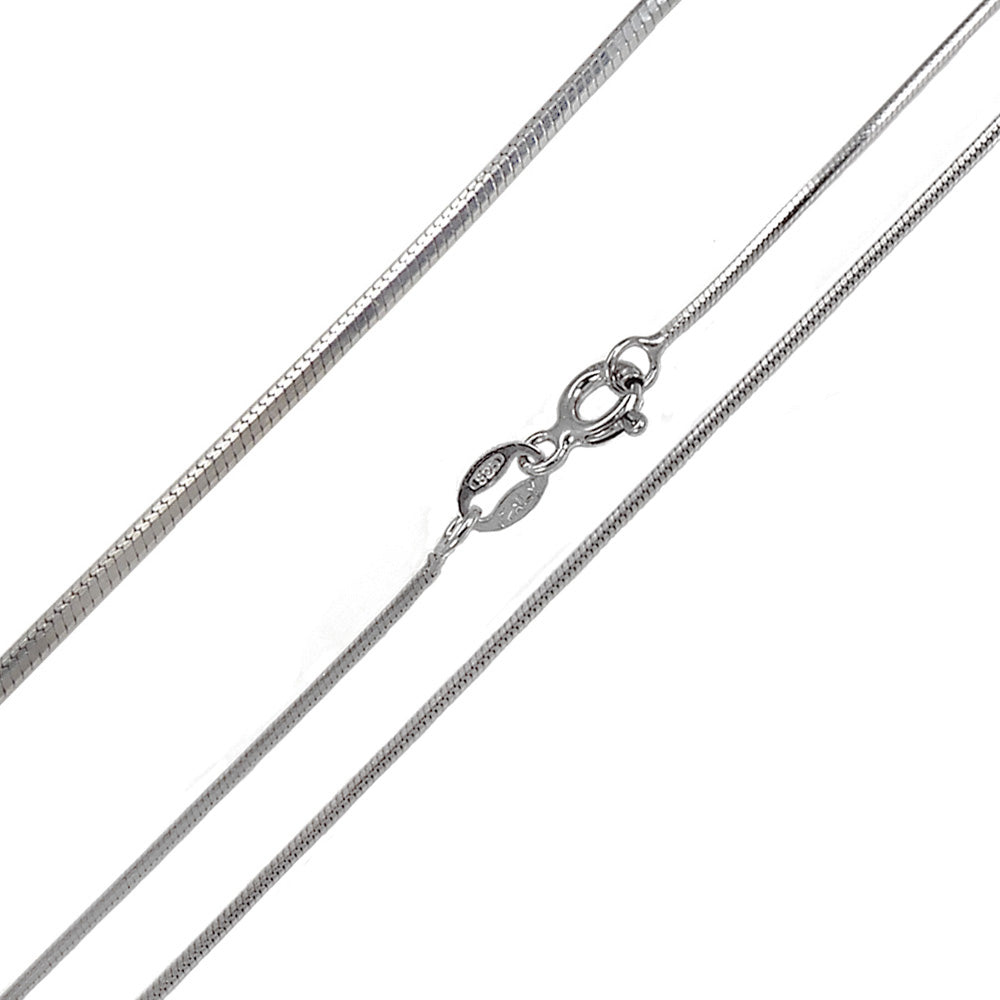 Sterling Silver 8 Side D C Snake Rhodium 24" Chain