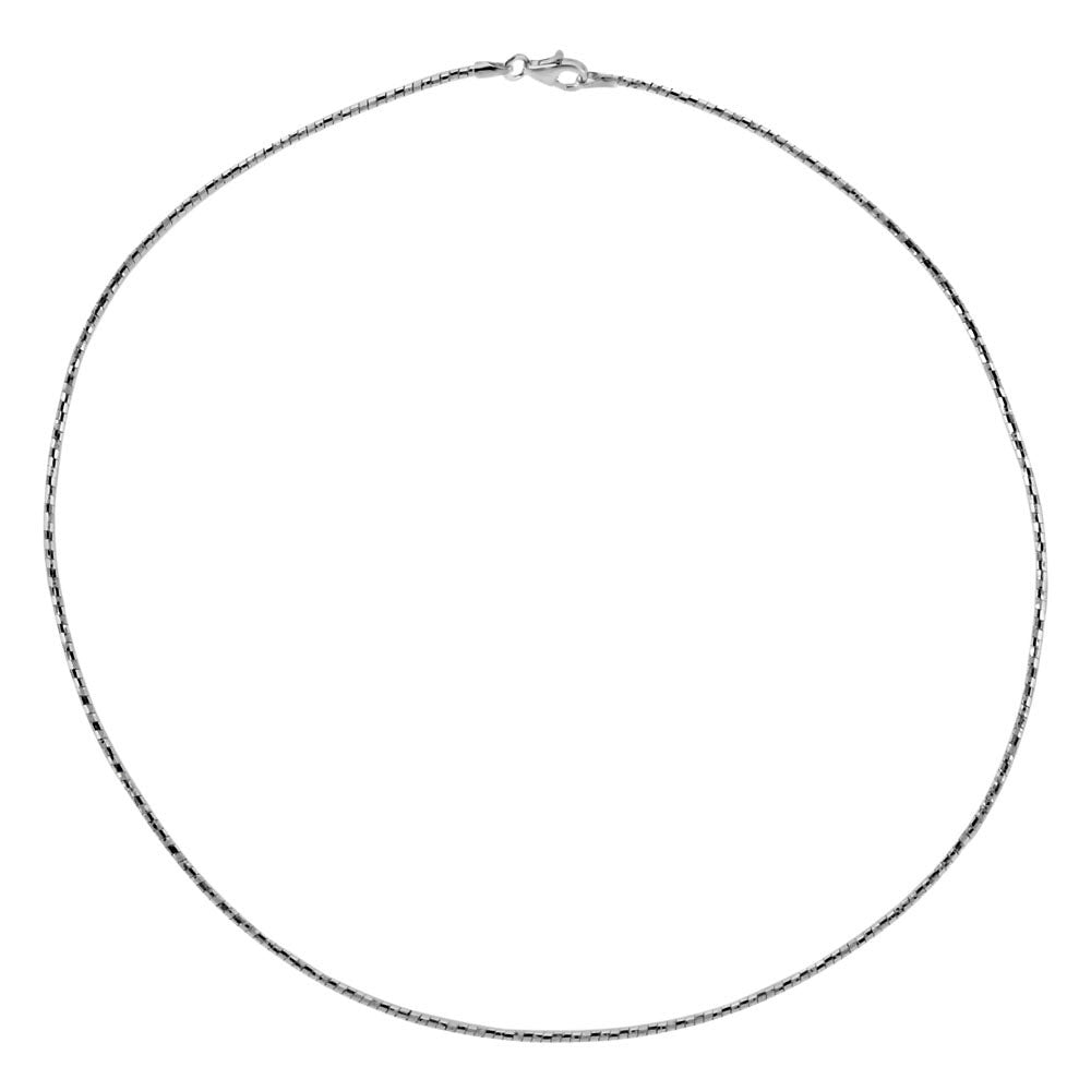 Italian Sterling Silver D C Round Omega Choker Necklace