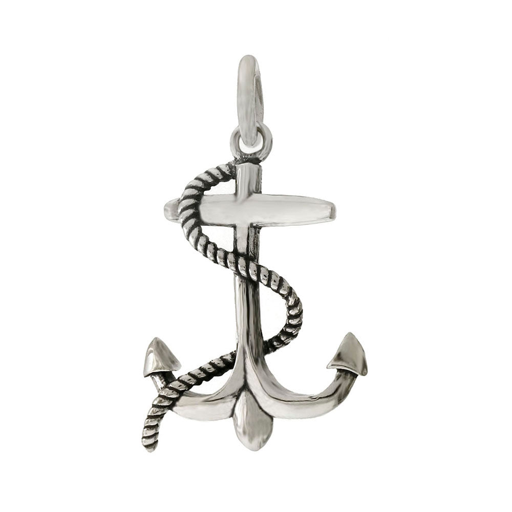 Sterling Silver Mariner Anchor Oxidized Pendant