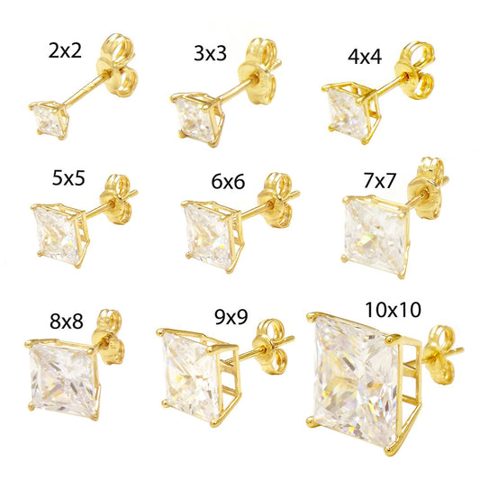 Gold Studs in Stone Earrings