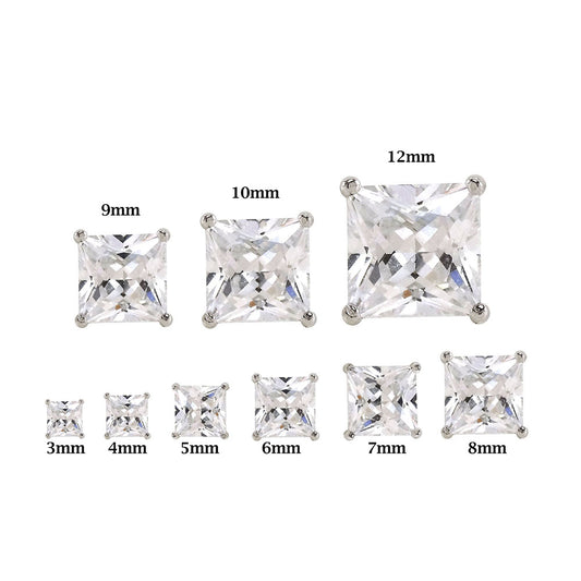 CZ Prong Setting Stud Earrings