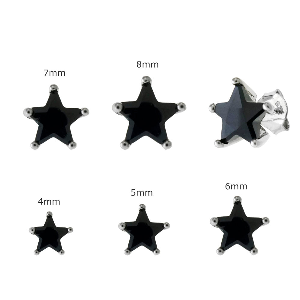 Stud in Black Star Stone Earrings