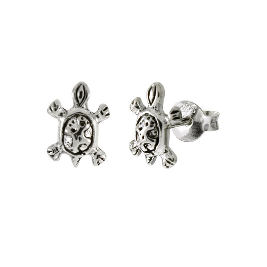 Turtle Oxidized Stud Earrings