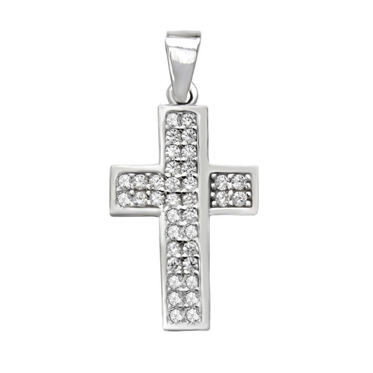 Pave CZ Cross Pendant