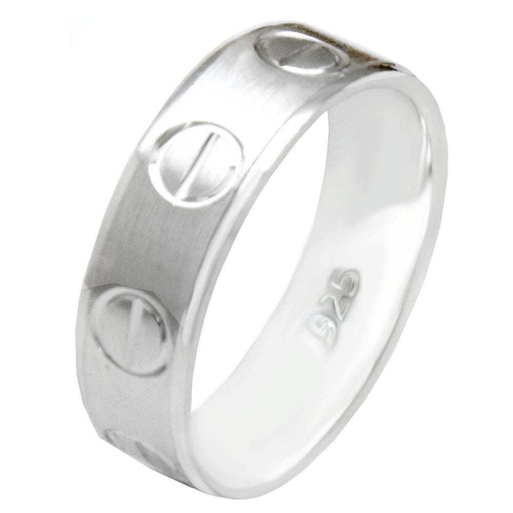 Sterling Silver Screw Band Ring