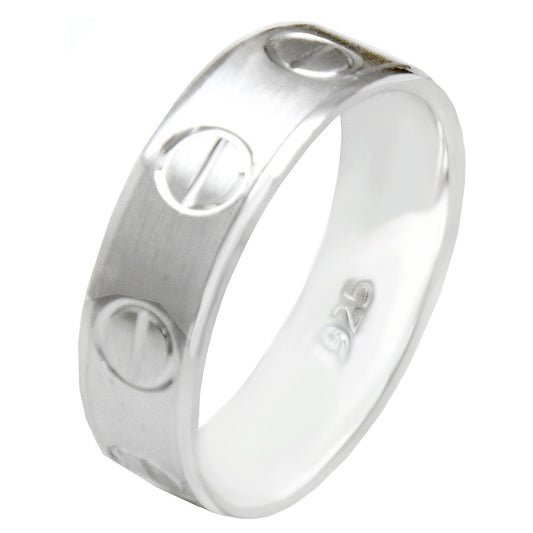 Sterling Silver Screw Band Ring