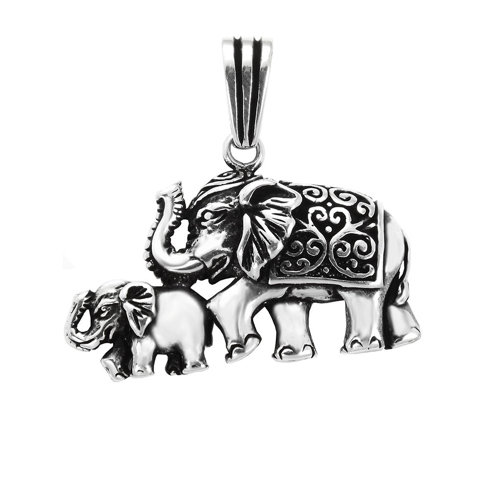 Mother and Baby Elephants Pendant