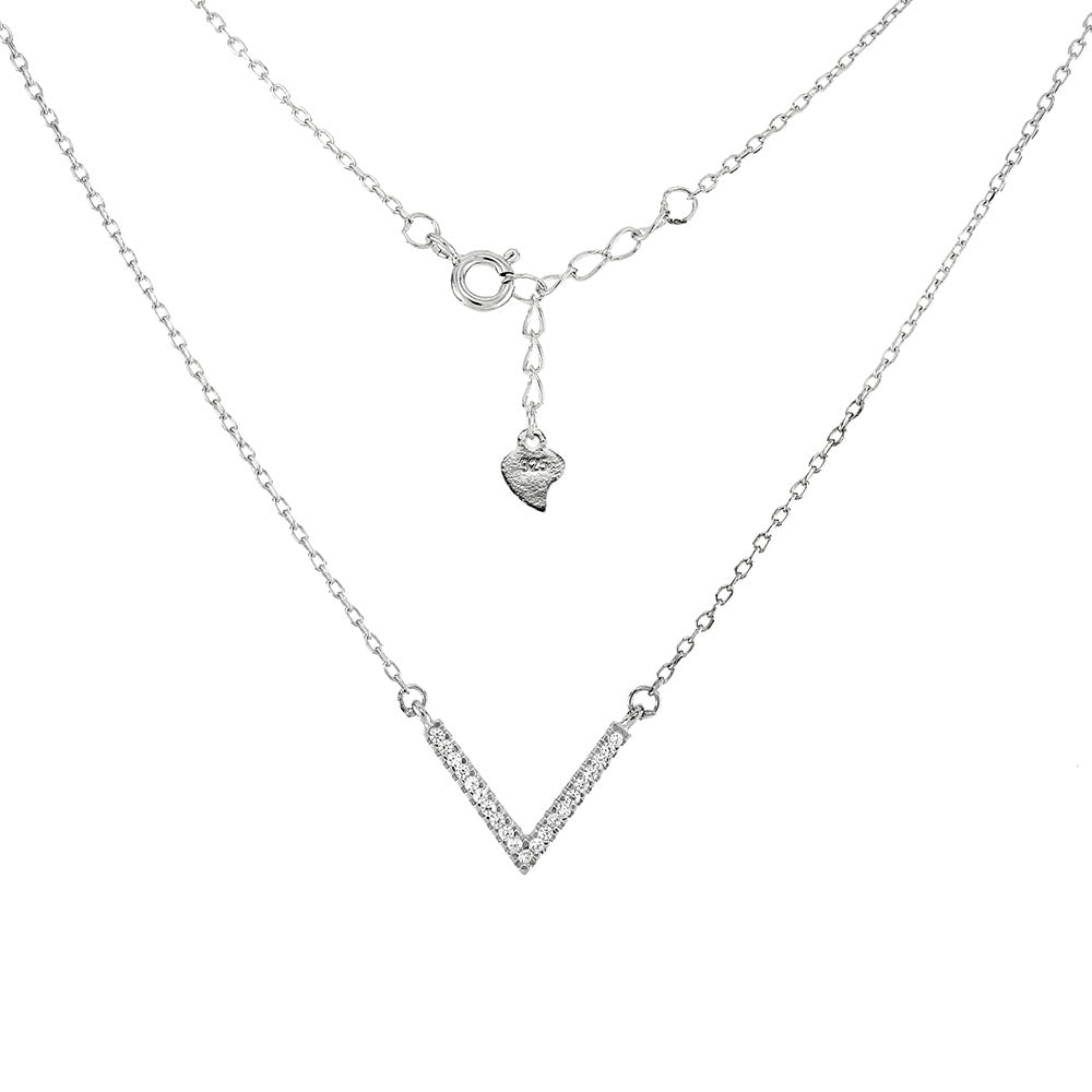 V Shape Cubic Zirconia Necklace