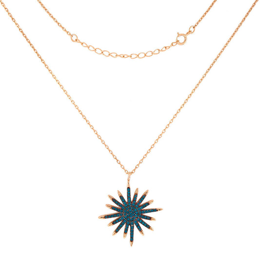 Starburst Nano Stone Rose Gold Plated Necklace