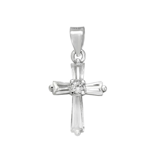 Trapezoid CZ Cross Pendant