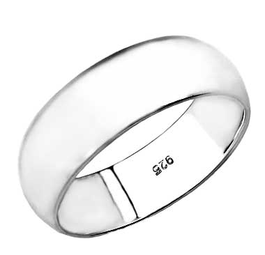 925 Sterling Silver 8MM Plain Wedding Band Ring