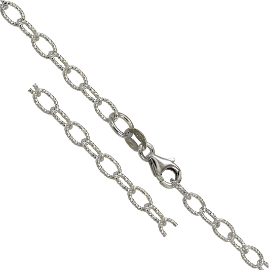 rolo simple silver chain anklet