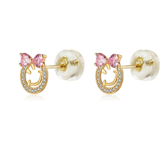 14kt Happy Girl Stud Earrings