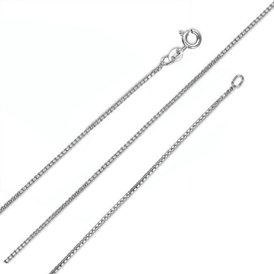 Italian Box D/C Rhodium Chain (0.6mm)