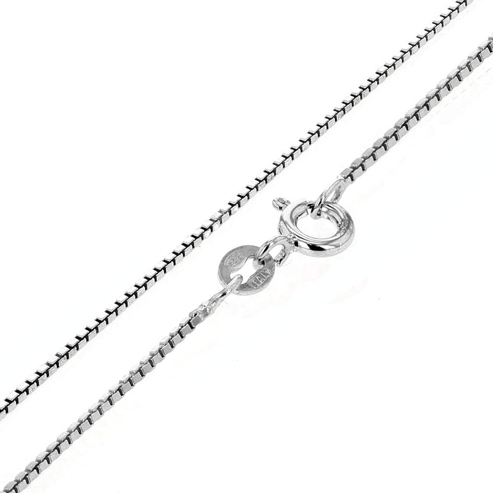 Italian Box D/C Rhodium Chain (1mm)