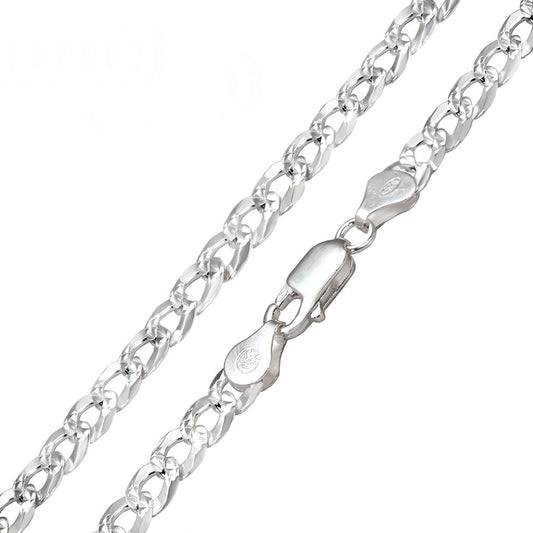 Italian Super Flat Curb D/C Bracelet Chain (5mm)