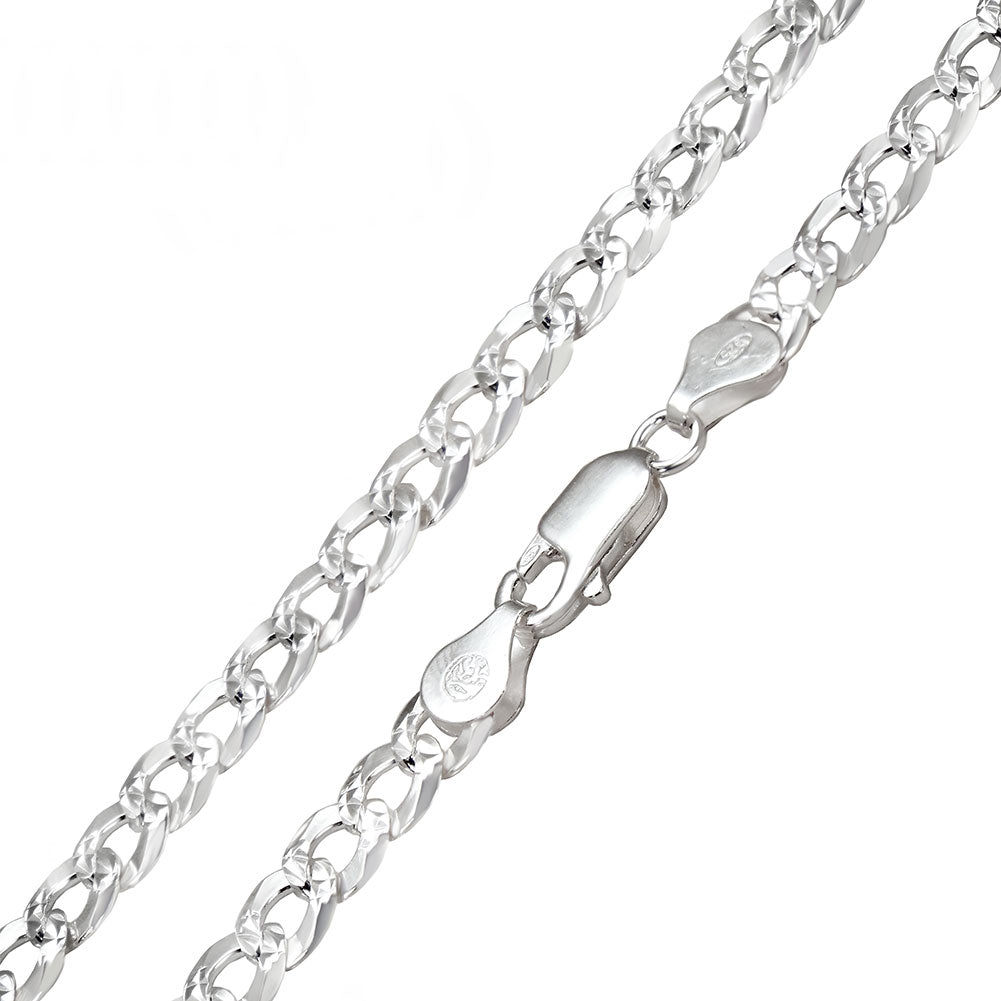 Italian Super Flat Curb D/C Bracelet Chain (6mm)