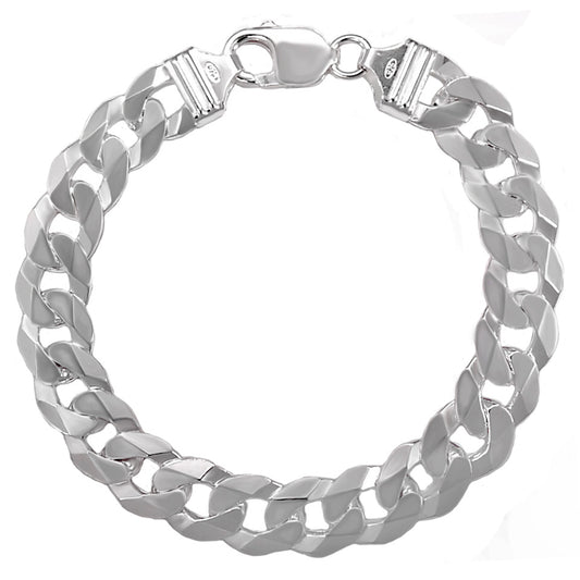 Italian Flat Curb Bracelet Chain (14mm)