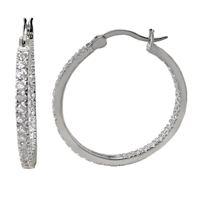 Eternity CZ Inside Out Hoop Earrings