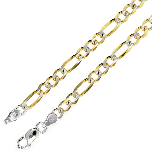 Gold-Plated Italian Figaro D/C Chain (5mm)