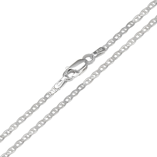 Flat Marina Italian Sterling Silver Chain (2mm)