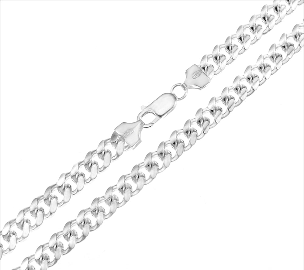 thick miami cuban chain sterling silver bracelet