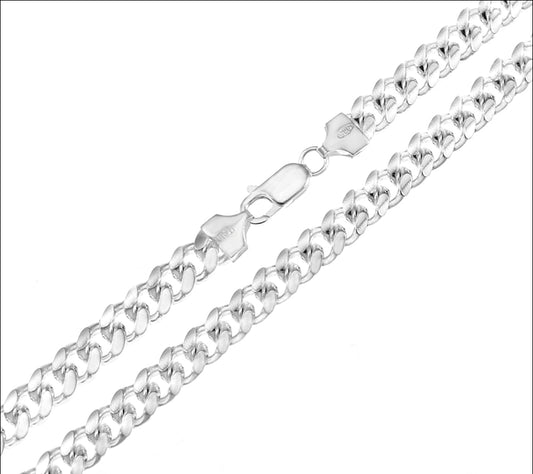 thick miami cuban chain sterling silver bracelet