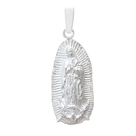 Sterling Silver Lady Of Guadalupe Medal Pendant