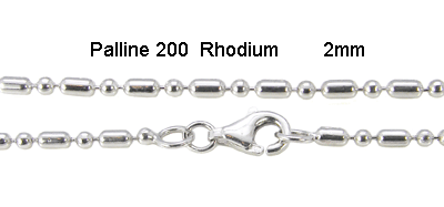 2mm Palline 1 +1 Rhodium 18 Chain