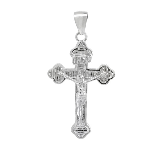 Sterling Silver Crucifix Cross Rhodium Pendant