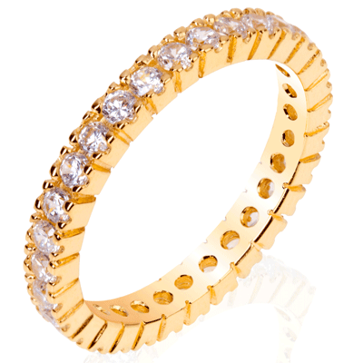 Eternity Round CZ Gold Plated Band Ring