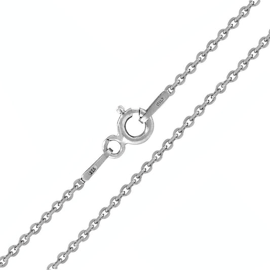 Italian Rolo D/C Chain with Rhodium (1mm)