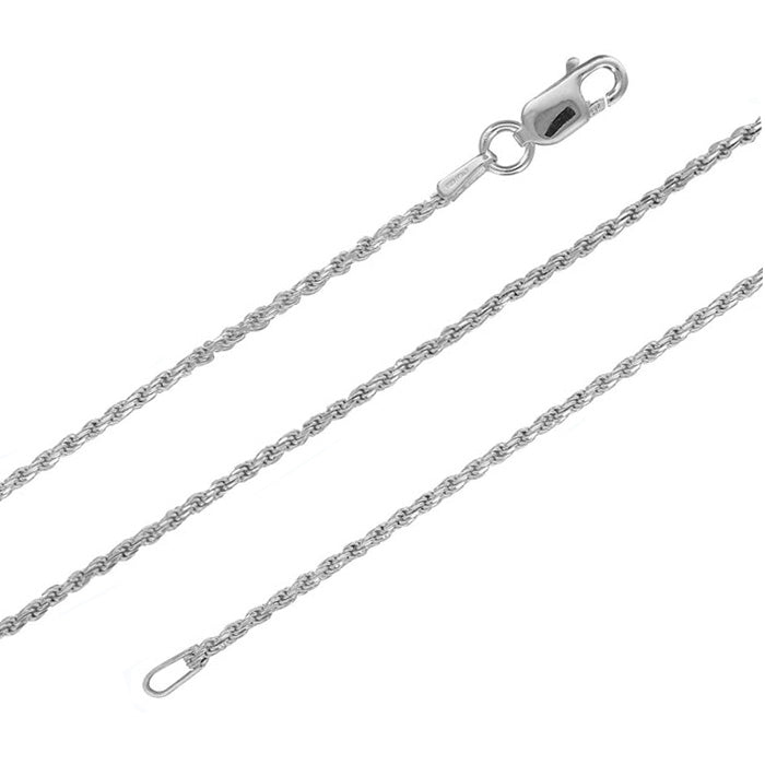 diamond cut 925 silver rope chain - 1.5mm