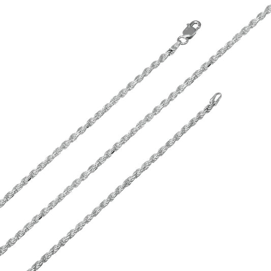 925 silver rope chain 2mm