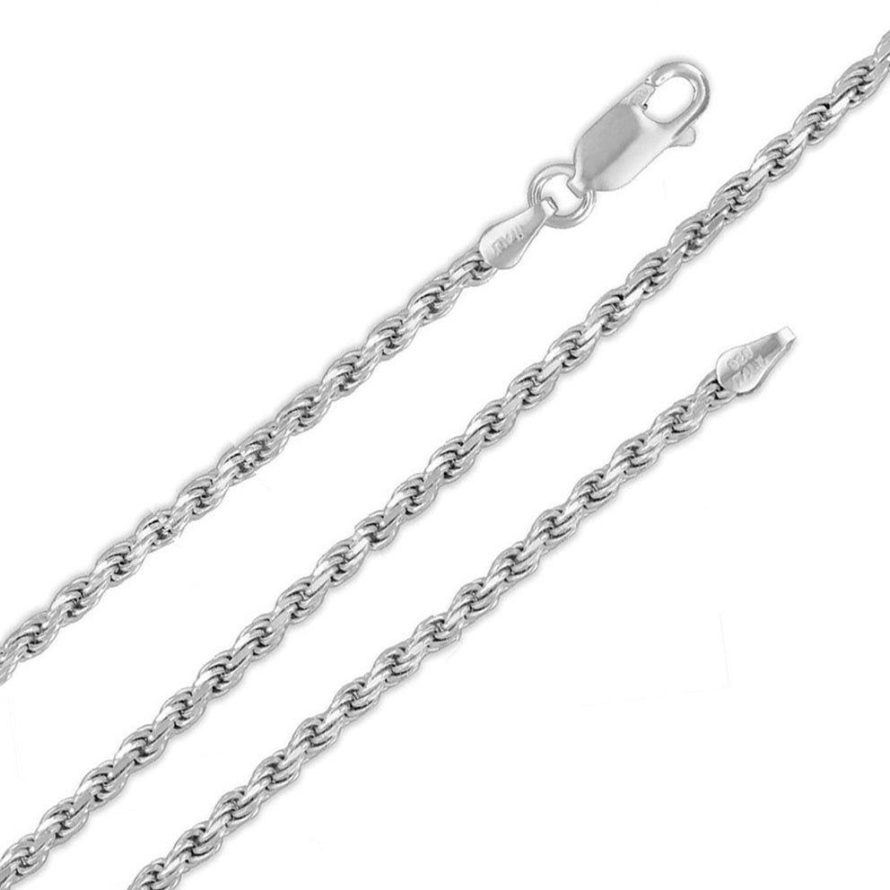 Thin Sterling Silver Rope Chain Bracelet