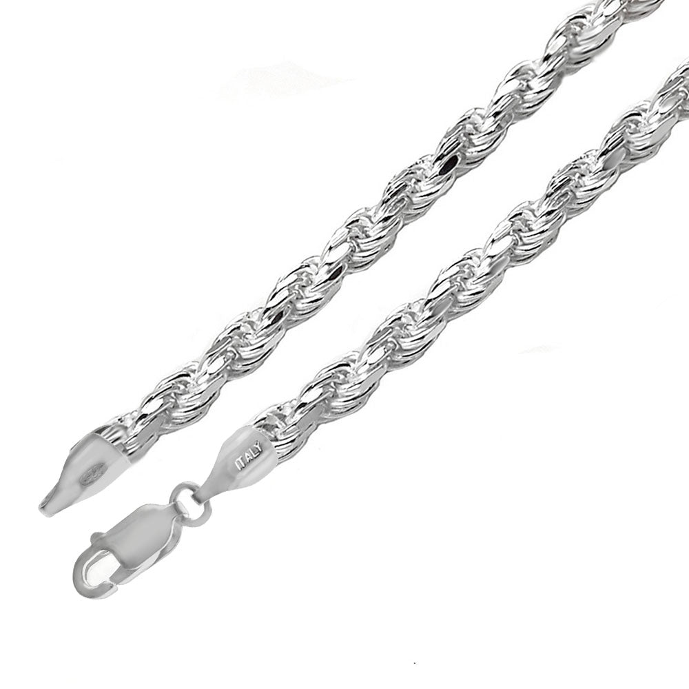 3.75mm 925 silver rope chain bracelet