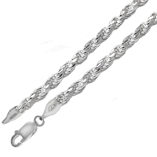 Diamond Cut Rope Chain Bracelet (5.5mm)