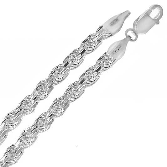 Sterling Silver Thick Rope Chain Bracelet