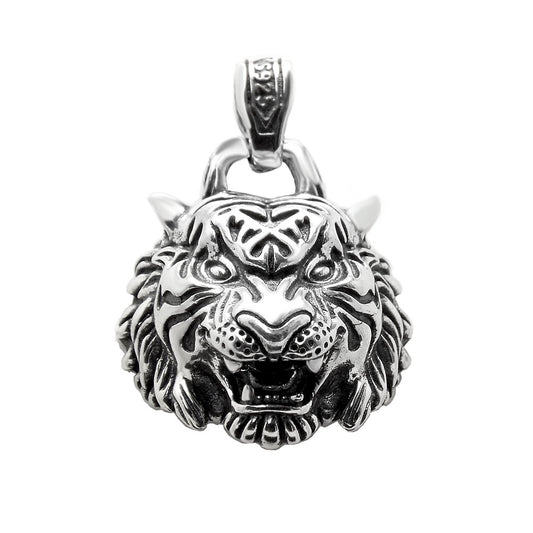 Tiger Head Oxidized Pendant