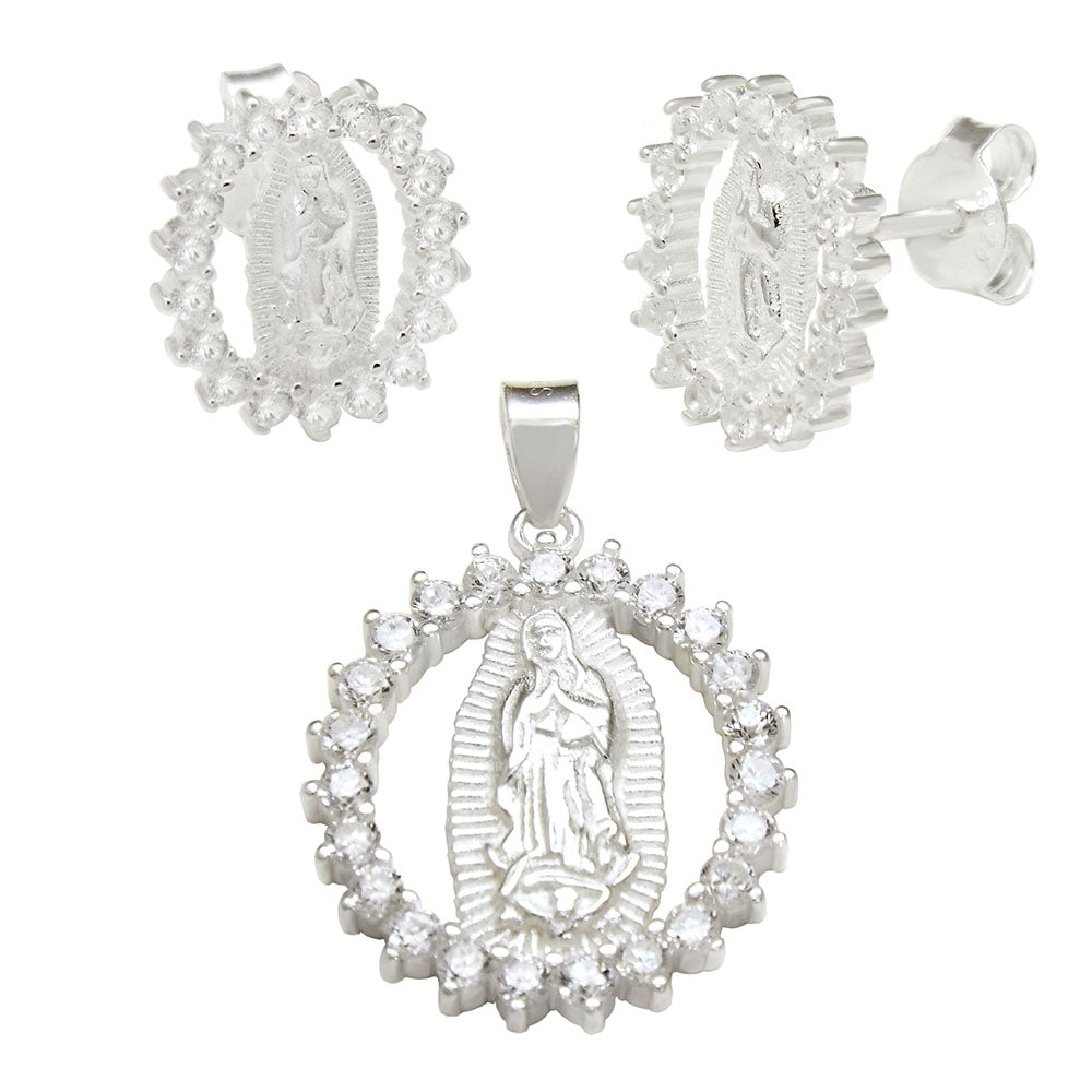 Lady of Guadalupe Earrings Pendant Set