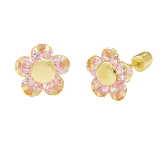 Pink Flower Women's Studs