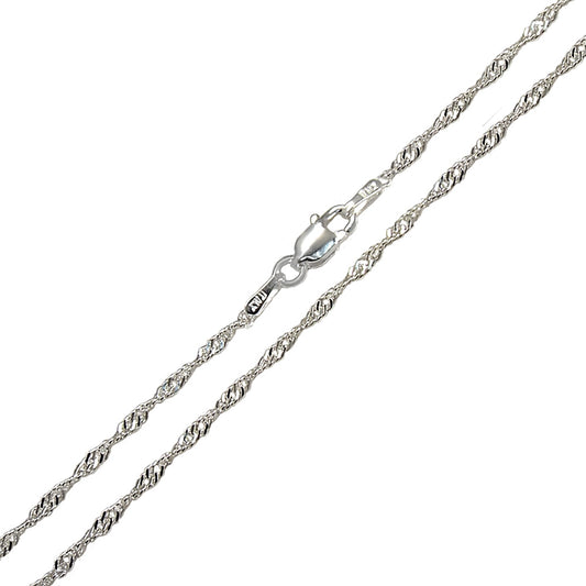 Italian Sterling Silver 1.6mm Singapore Chain