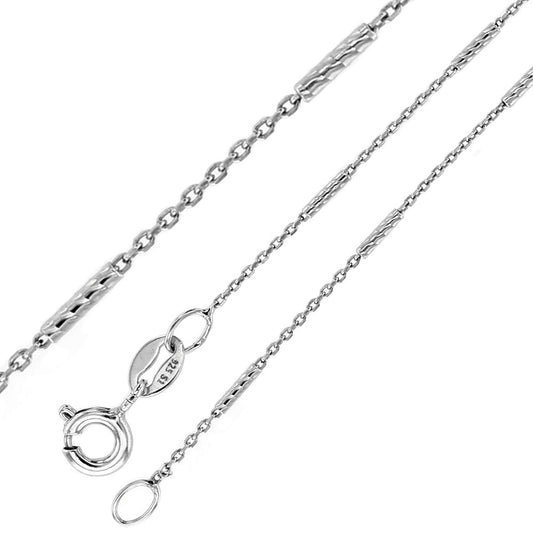 Sterling Silver Rolo Diamond Cut Tube Brite Chain